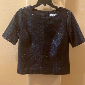 Leather short sleeve shirt